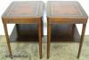  Pair Mahogany Leather Top Tables 