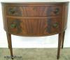  Flame Mahogany 2 Drawer Demilune Server 