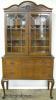  French Style Burl Walnut China Cabinet 