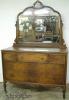  Burl Walnut 5 Drawer Dresser With Mirror 