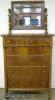  Circassian Walnut 6 Drawer Chest With Mirror 