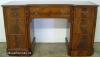  Flame Mahogany 7 Drawer Kneehole Vanity 