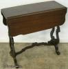  Mahogany Lyre Base Dropleaf Table With Drawer 