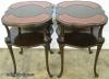  Pair Mahogany Leather Top Lamp Tables 