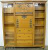  Turn Of Century Golden Oak Side By Side Double Bookcase Secretary Desk 