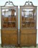  Pair Mahogany Corner China Cabinets 