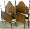  Pair Walnut Twin Poster Beds 
