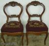  Pair Victorian Walnut Needlepoint Chairs 