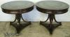 Pair Mahogany Leather Top Drum Tables Pair Mahogany Leather Top Drum Tables
