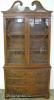  Burl Walnut Flat Glass China Cabinet 