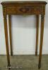  Burl Walnut Paint Decorated 1 Drawer Nightstand On Legs 