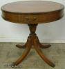  Mahogany Leather Top Drum Table 
