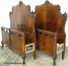  Pair Of Flame Mahogany Twin Beds With Shell Carving 