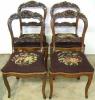  Needlepoint Rose Back Chairs 