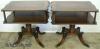  Pair Leather Top Mahogany Lamp Tables 