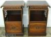 Pair Ornate Flame Mahogany Nightstands Pair Ornate Flame Mahogany Nightstands