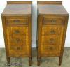  Pair Inlaid Nightstands Rosewood Veneer 