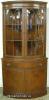  Mahogany Curved Glass Corner China Cabinet 